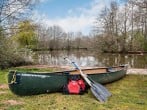 Private lake with carp fishing and a two man canoe Private lake with carp fishing and a two man canoe