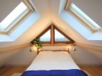Mezzanine sleeping area with slightly restricted headroom