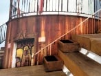 Stairs with hand rails and stepping blocks for ease of access Stairs with hand rails and stepping blocks for ease of access
