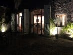 The patio beautifully lit up at night The patio beautifully lit up at night