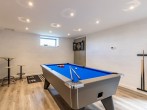 Games room located below the swimming pool