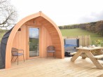 View towards this fantastic micro lodge with hot tub perfect for a romantic getaway