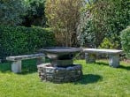 Large fire pit with BBQ grill Large fire pit with BBQ grill