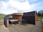 Views towards this amazing lodge with private, open fronted, housed hot tub Views towards this amazing lodge with private, open fronted, housed hot tub
