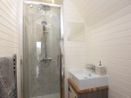 The stylish shower room with WC