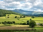 Views of Pen Y Fan, the highest peak in the Brecon Beacons from the barn Views of Pen Y Fan, the highest peak in the Brecon Beacons from the barn