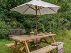 Enjoy al fresco meals at the garden table