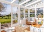 The coservatory is a sun trap with extensive views across the countryside The coservatory is a sun trap with extensive views across the countryside