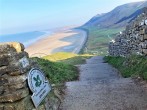 Breath-taking views of  Rhossili village from the headland