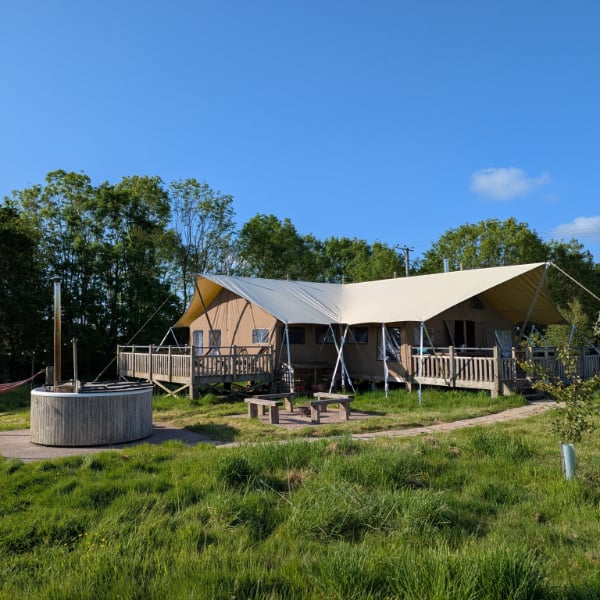 Safari tent glamping in Somerset