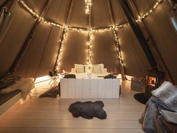 Hygge tipi in the Derbyshire Peak District