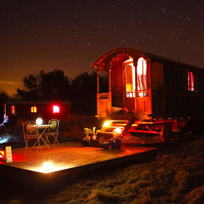 Gypsy roulottes in the Scottish Borders