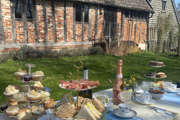 Teatime at Tudor Barn in Suffolk