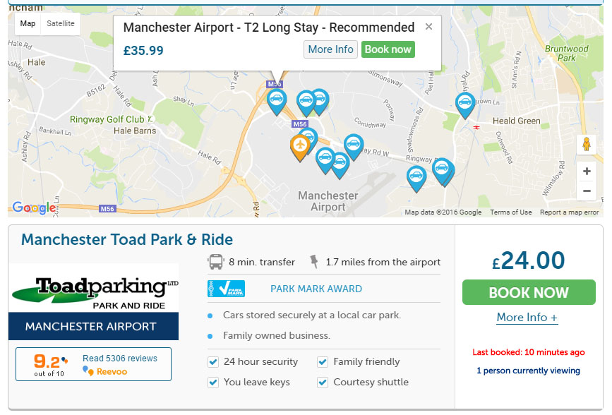Sky Park Secure airport parking map facility